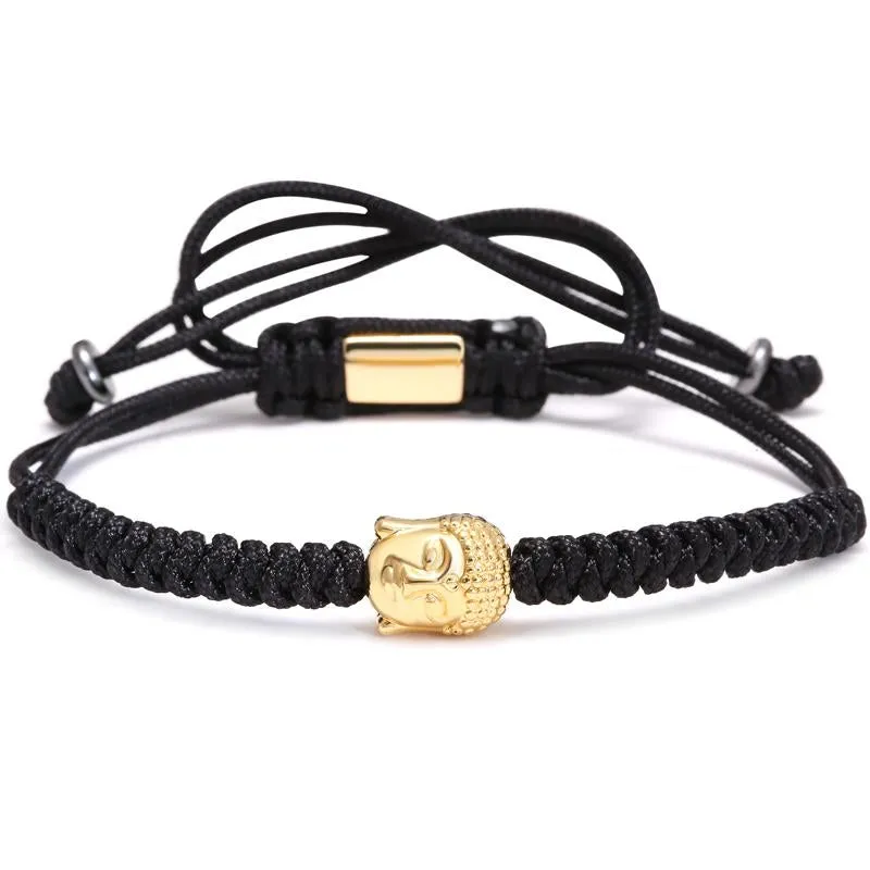 Gold Buddha Woven Rope Macrame Bracelet