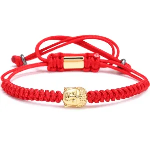 Gold Buddha Woven Rope Macrame Bracelet