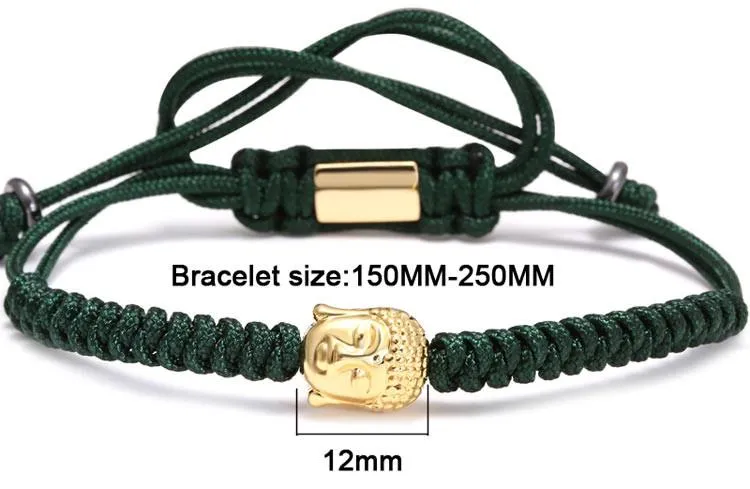 Gold Buddha Woven Rope Macrame Bracelet