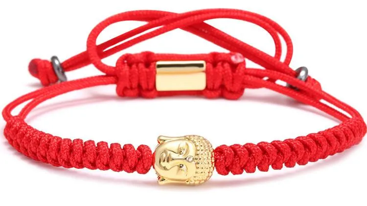 Gold Buddha Woven Rope Macrame Bracelet