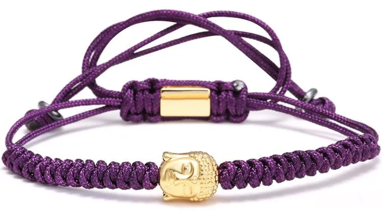 Gold Buddha Woven Rope Macrame Bracelet