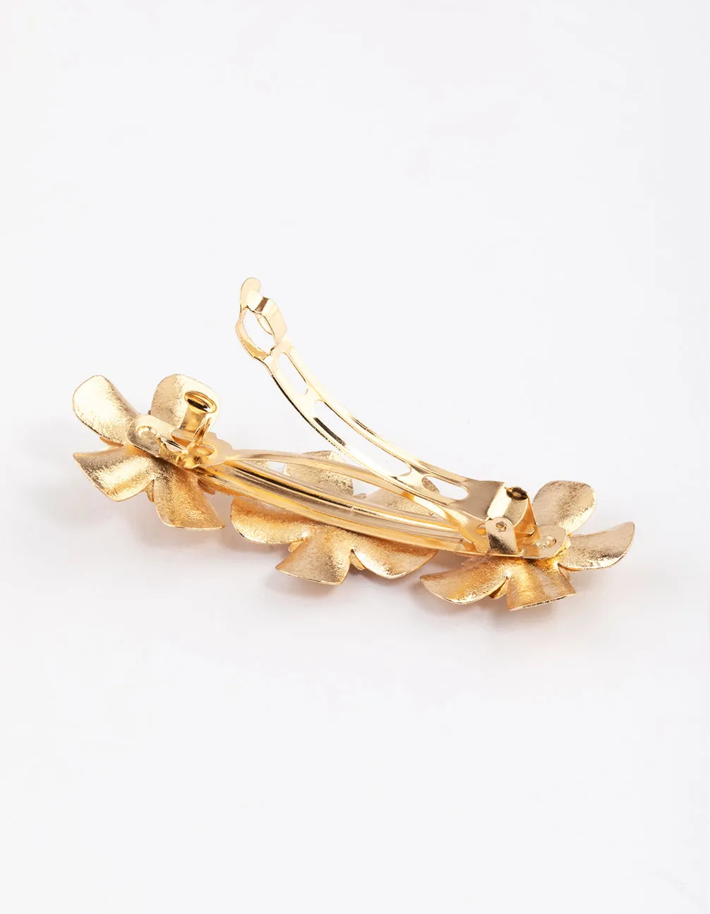 Gold Diamante Flower Hair Clips