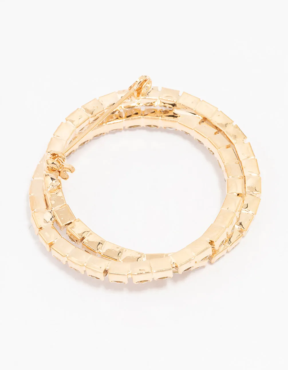 Gold Double Row Cupchain Brooch