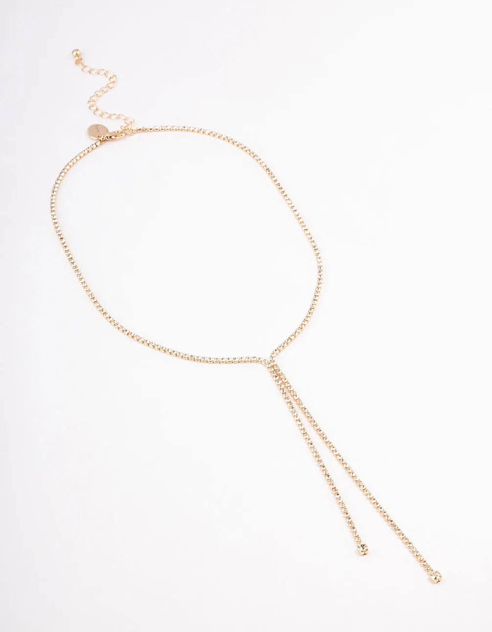 Gold Double Row Dainty Y-Shape Necklace