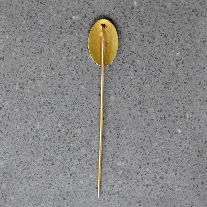 Guilloché Enamel & Gold Edwardian Stick Pin