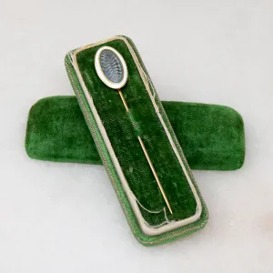 Guilloché Enamel & Gold Edwardian Stick Pin