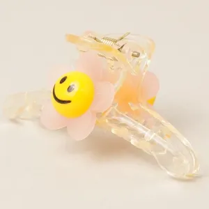 Hair Clips | Mini Smiley Flower Clear Hair Claw Clips | Fashion City