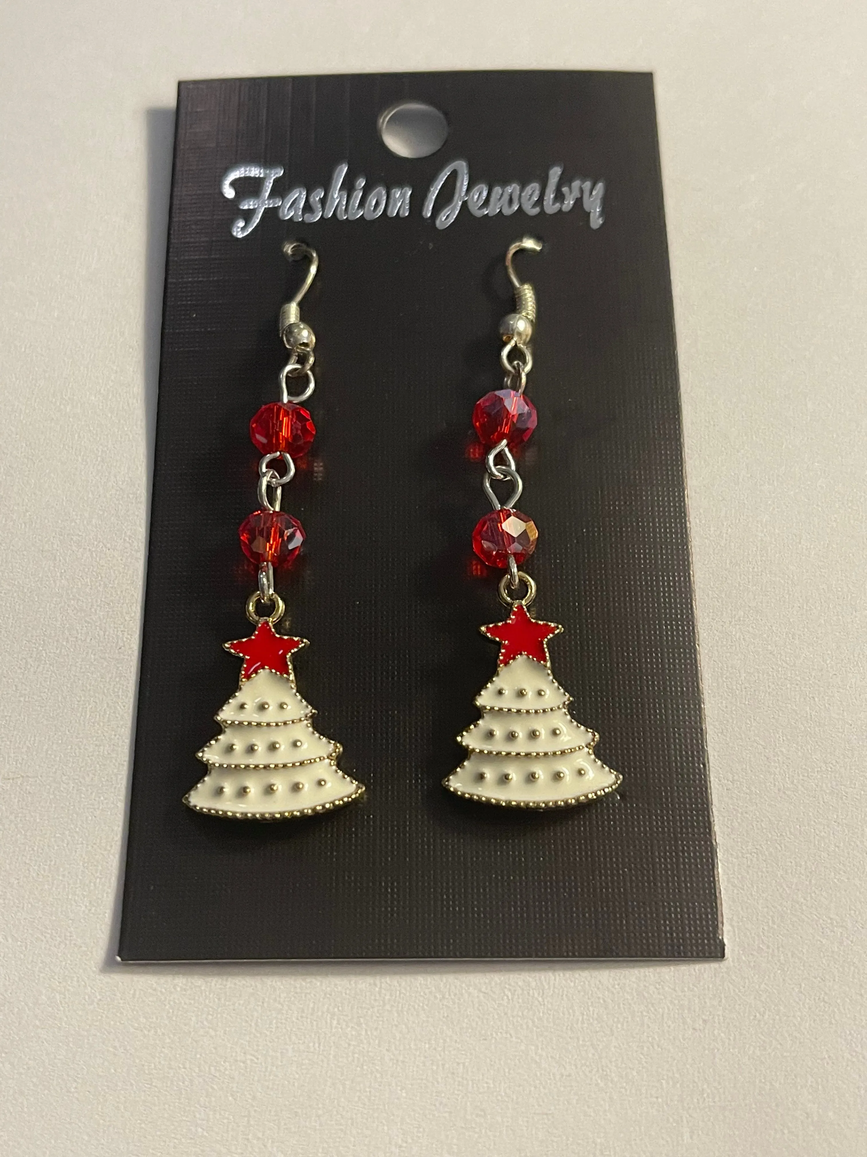 Handcrafted Beaded Christmas Tree Earrings