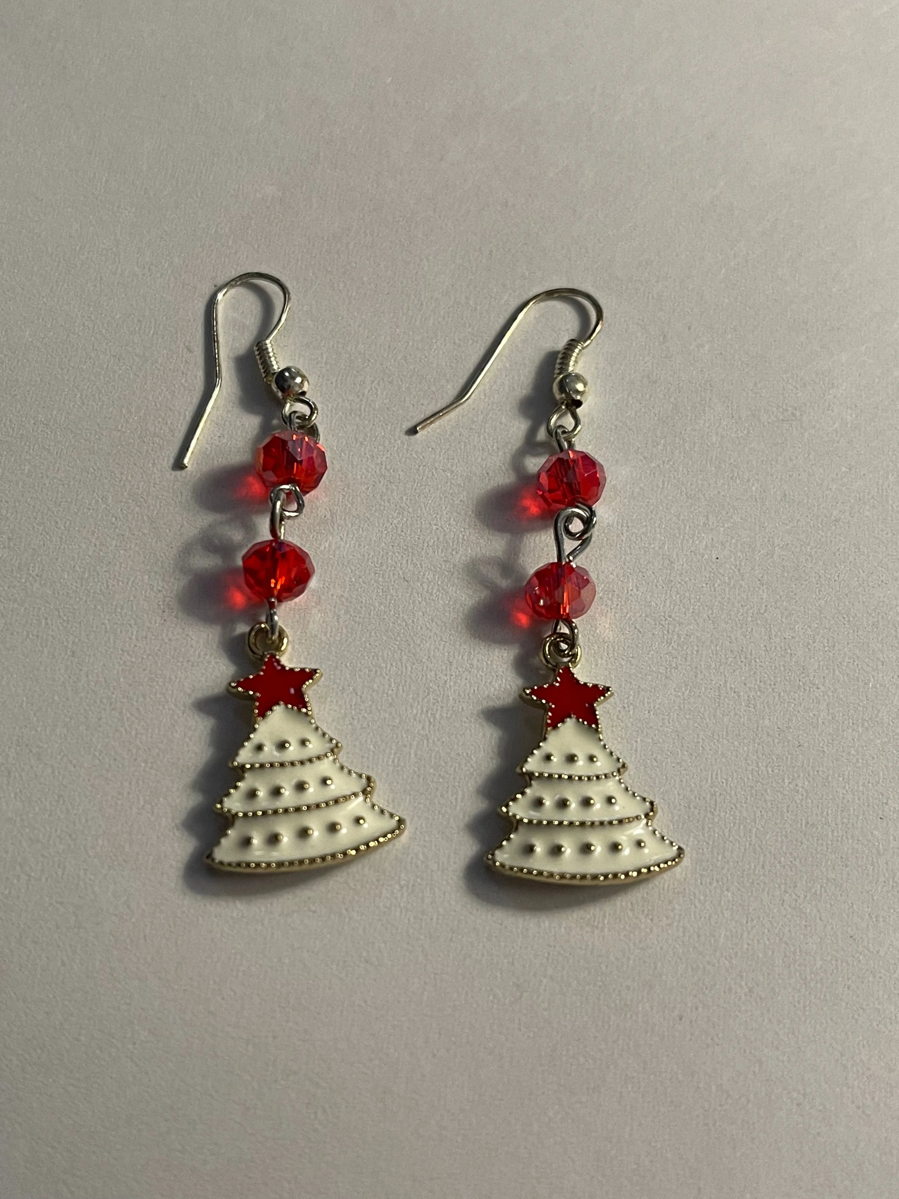 Handcrafted Beaded Christmas Tree Earrings