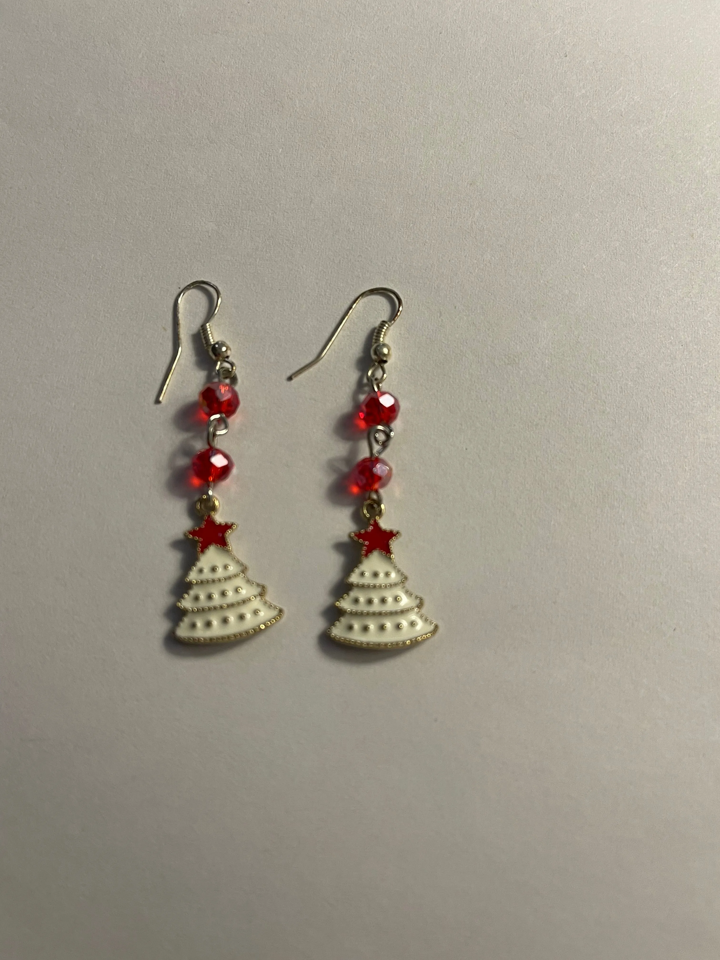 Handcrafted Beaded Christmas Tree Earrings