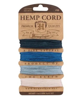 Hemptique Card Cord Set #10, Aquamarine