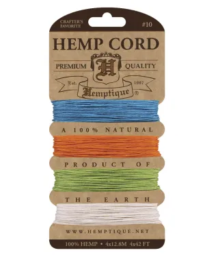 Hemptique Card Cord Set #10, Bright