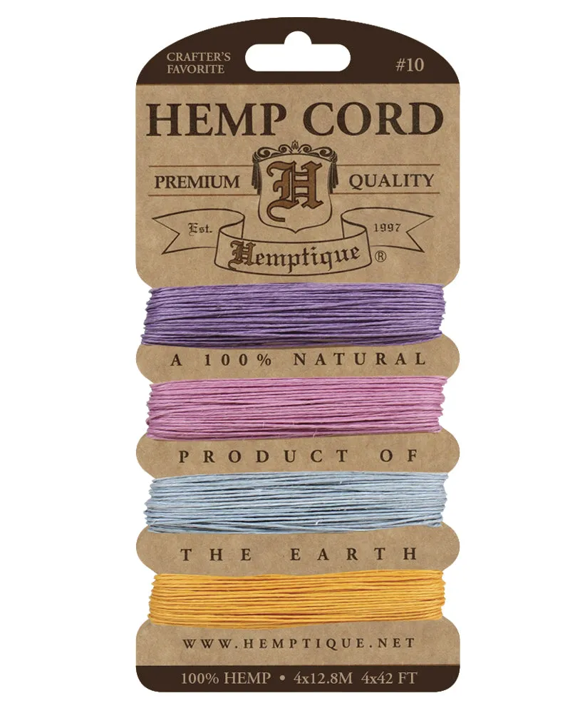 Hemptique Card Cord Set #10, Pastel