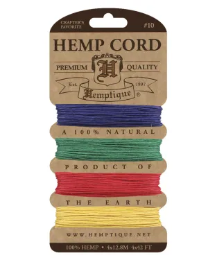 Hemptique Card Cord Set #10, Topaz