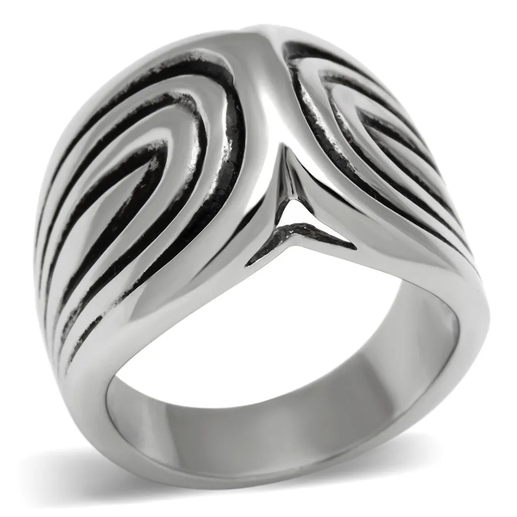 High polished (no plating) Stainless Steel Ring with No Stone for Women Style TK521