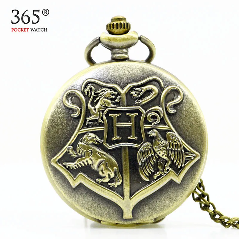 Hogwarts Dracodormiens Nunquam Titillandus Quartz Pocket Watch Mens Analog Pendant Necklace Gift