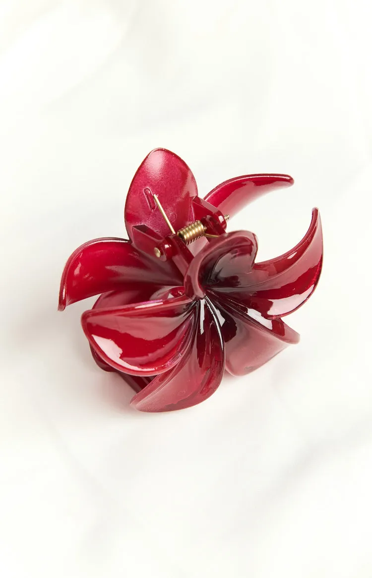 Island Girl Red Flower Clip