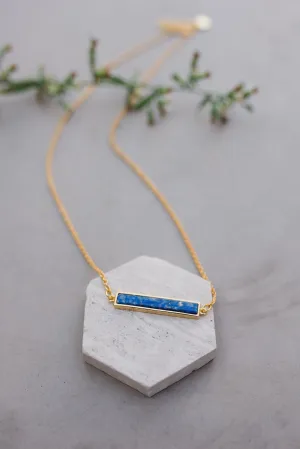 Lapis Bar Necklace