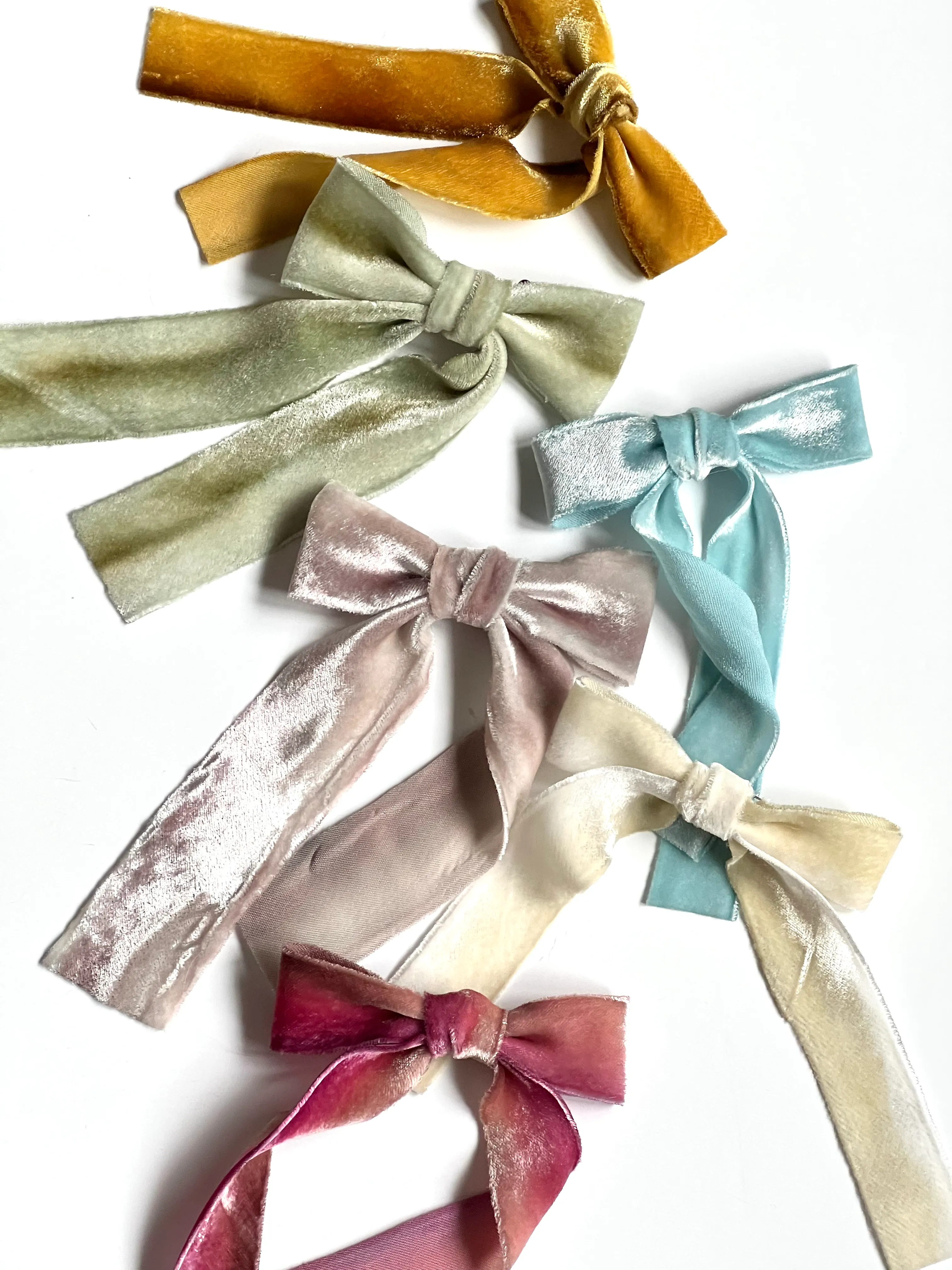 Le Petite Hand Dyed Silk Velvet Bow | 100% Silk Velvet | Bow Clip or Barrette | Luxury Designer Hair Piece | Made to Order