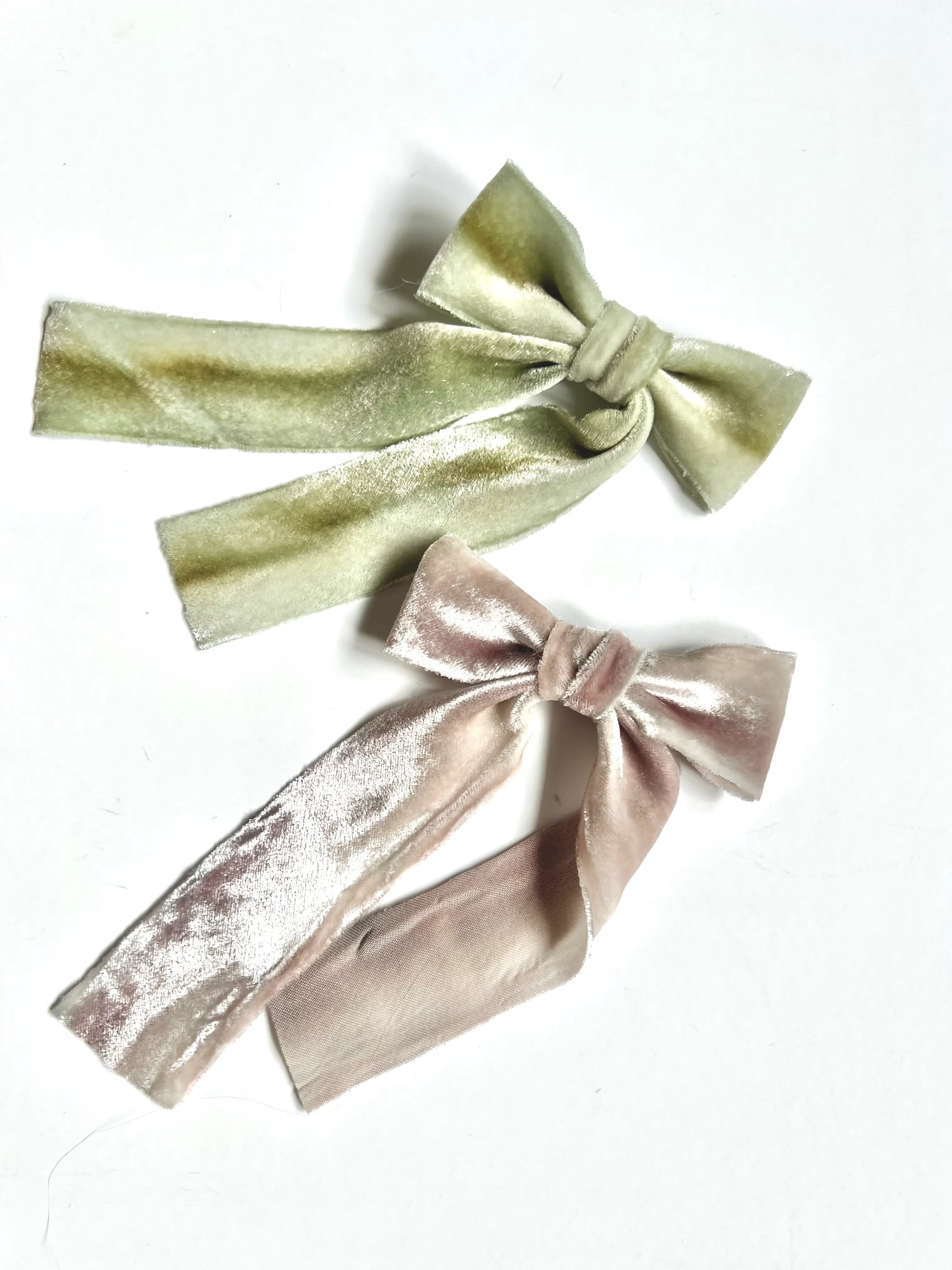 Le Petite Hand Dyed Silk Velvet Bow | 100% Silk Velvet | Bow Clip or Barrette | Luxury Designer Hair Piece | Made to Order