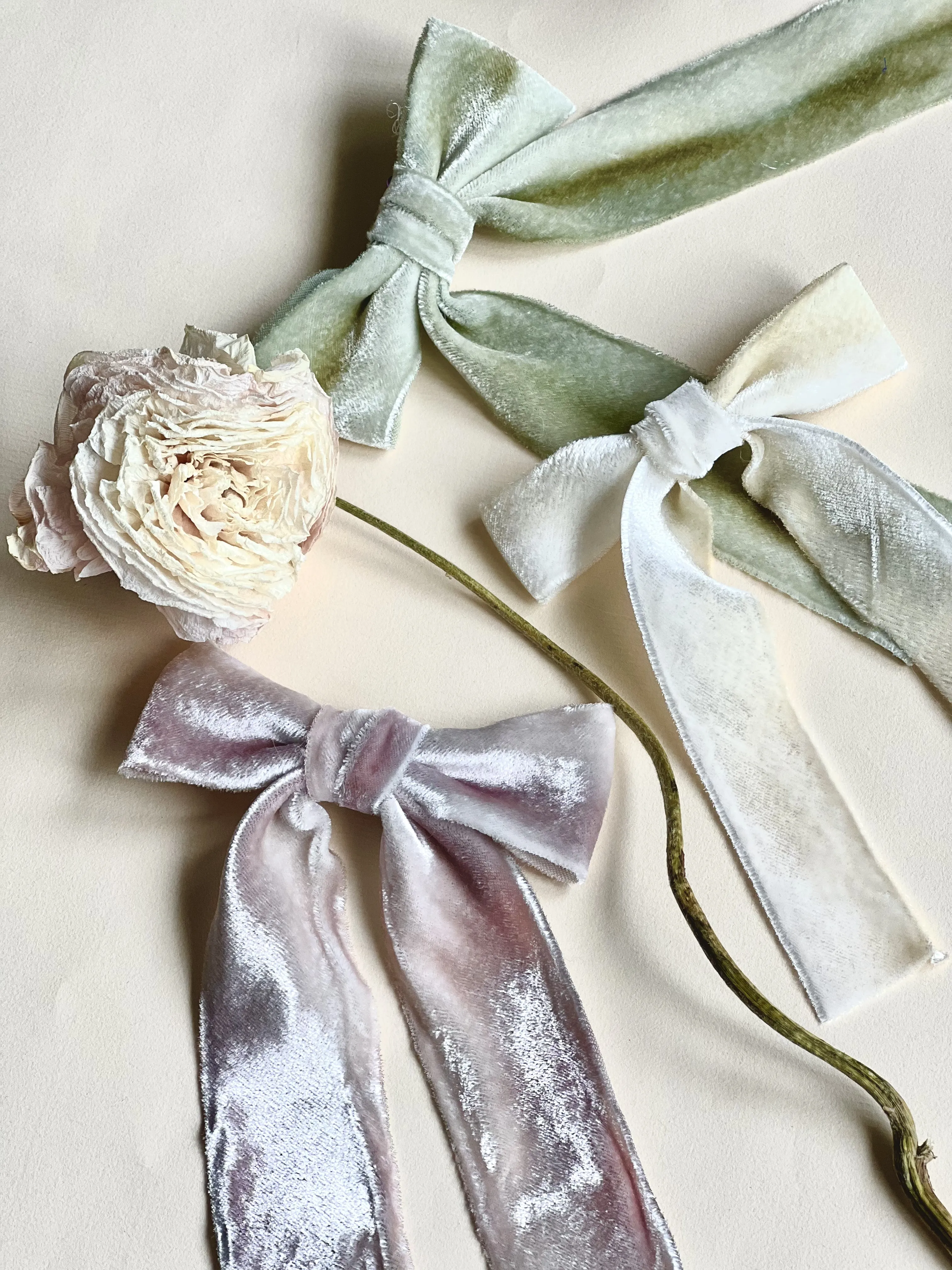 Le Petite Hand Dyed Silk Velvet Bow | 100% Silk Velvet | Bow Clip or Barrette | Luxury Designer Hair Piece | Made to Order