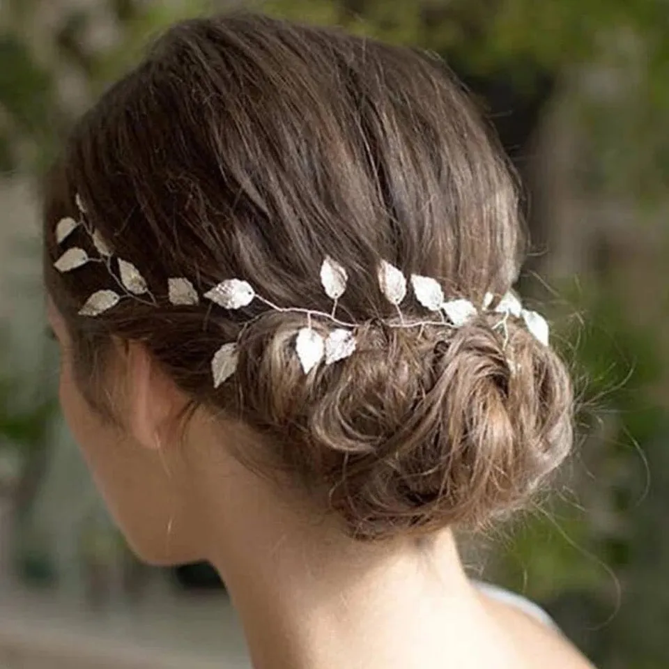 Leaf Metal Bridal Racewear Grecian Headpiece Headband Tiara - Silver (Style 4)