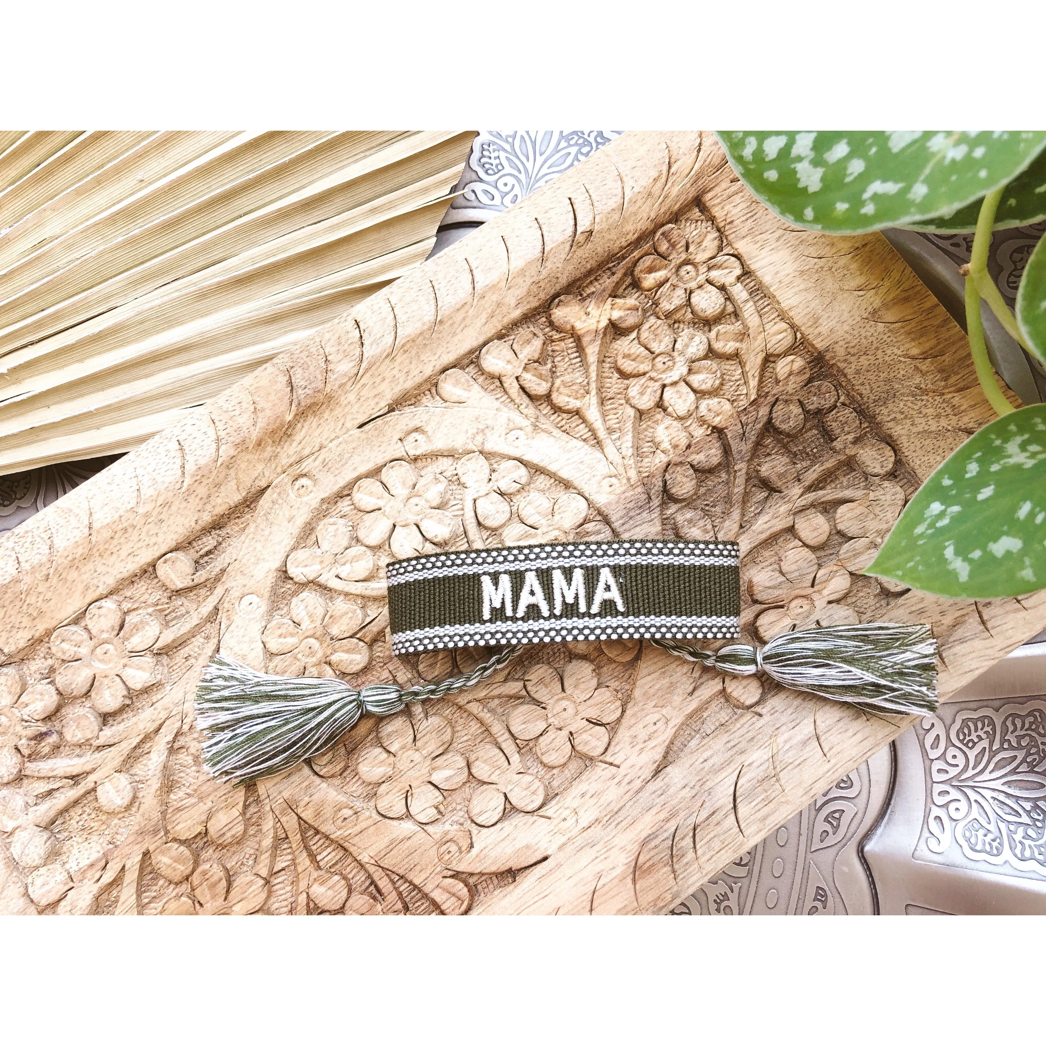 Mama Embroidered Bracelet