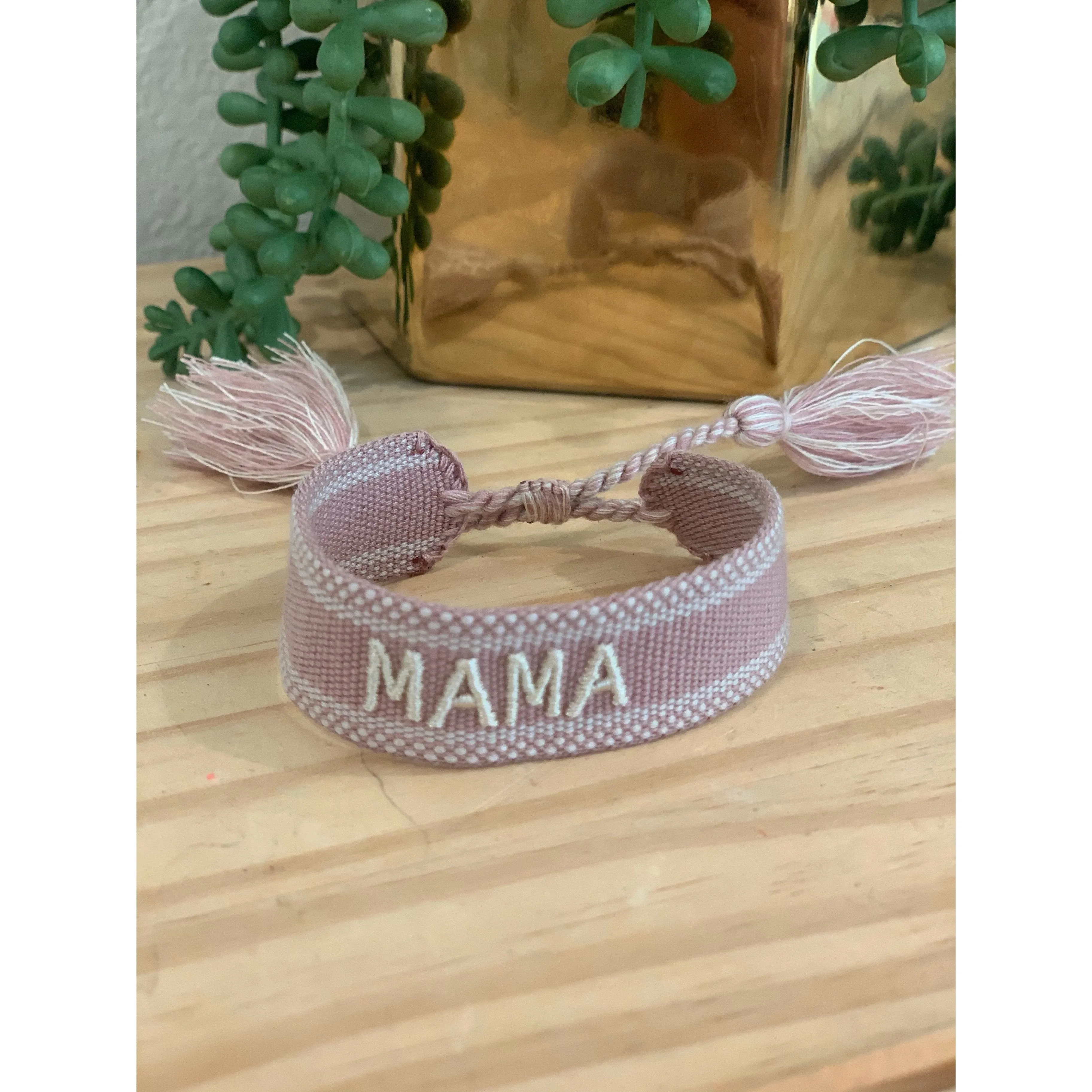 Mama Embroidered Bracelet