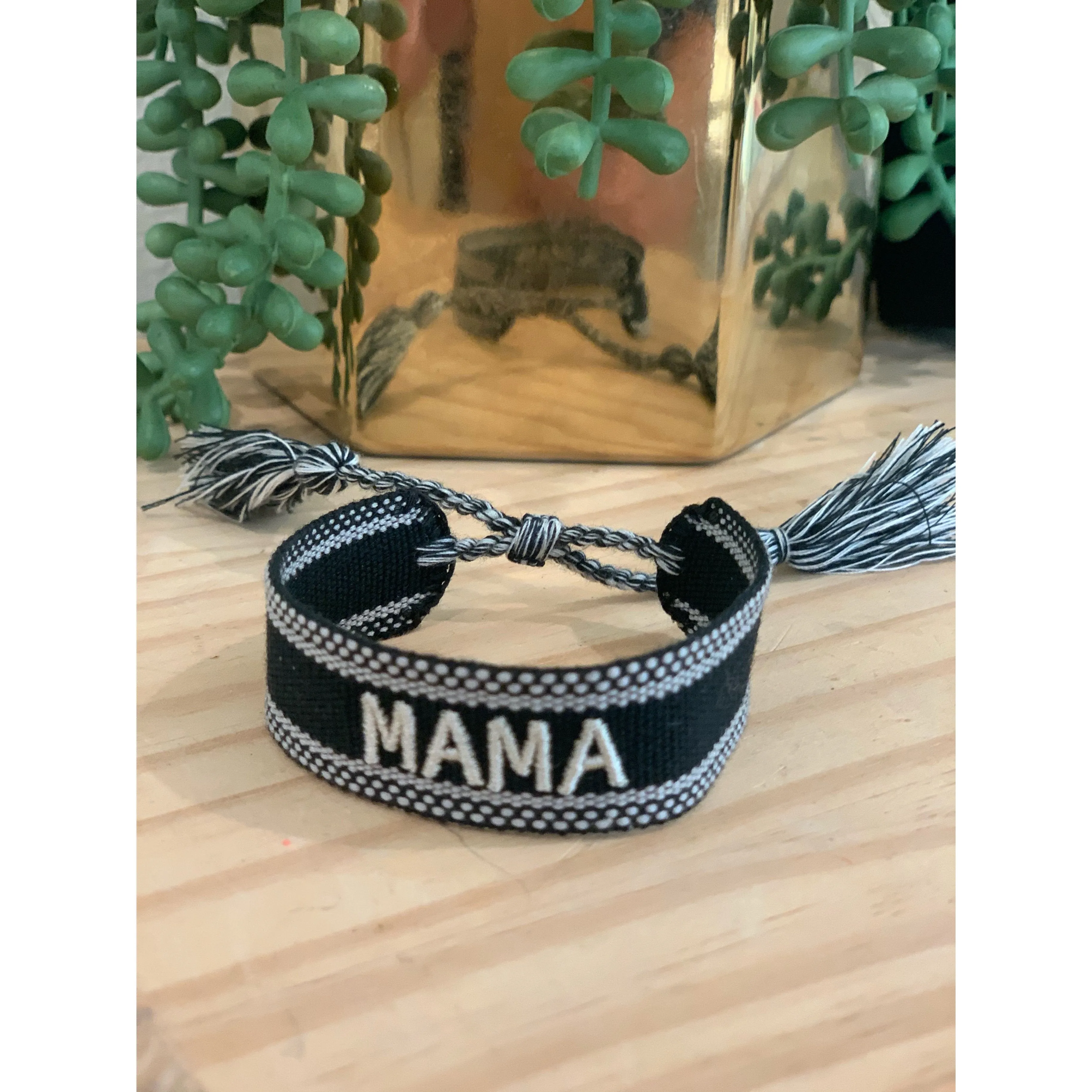 Mama Embroidered Bracelet