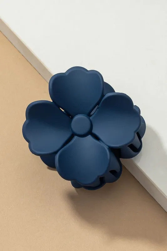 Matte Color Coated Flower Hair Claw Clip