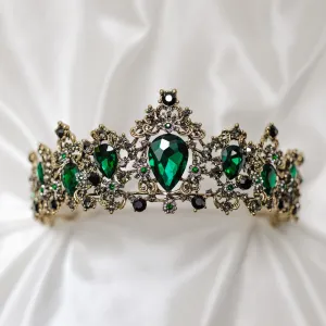 Michelle's Tiara in Green & Antique Gold