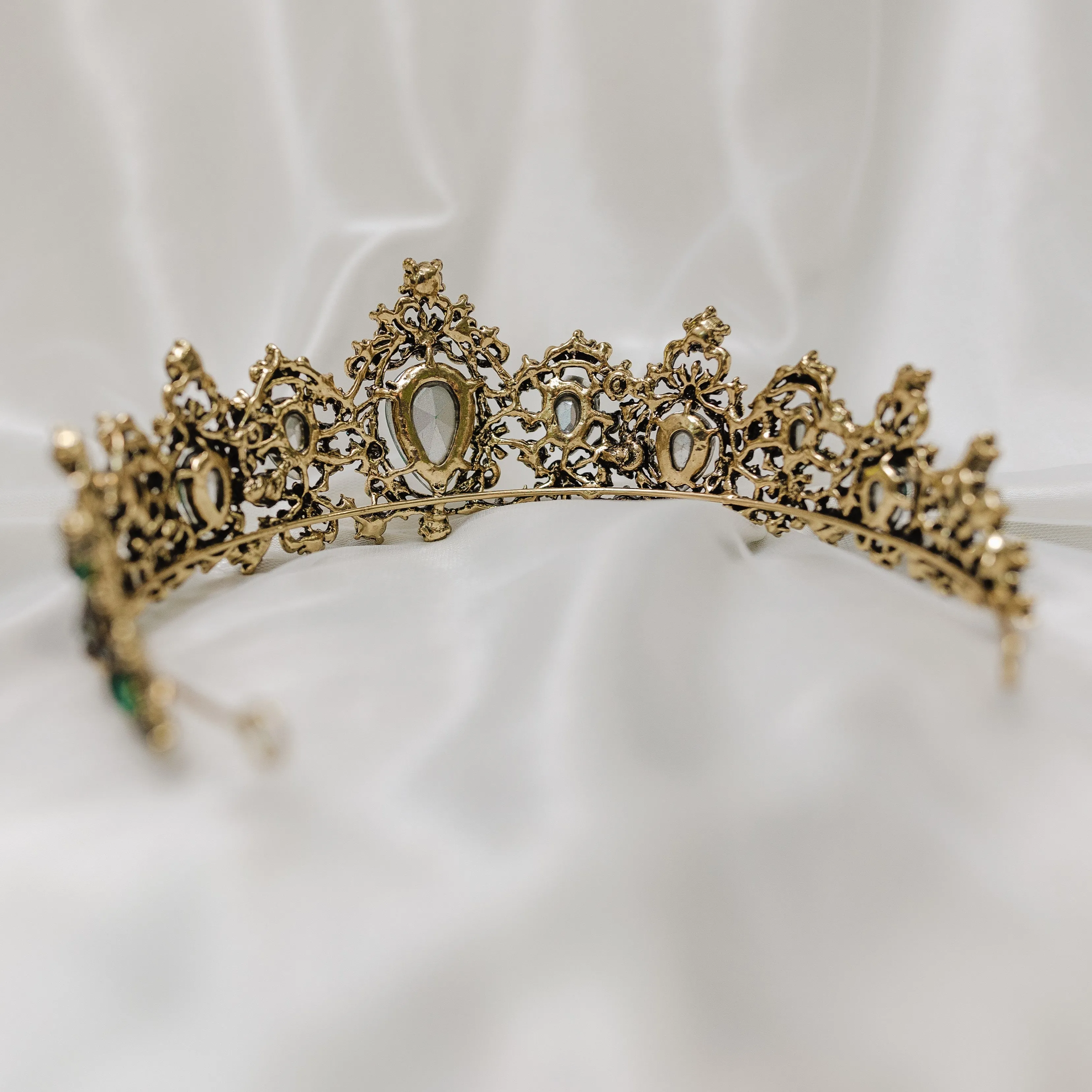 Michelle's Tiara in Green & Antique Gold