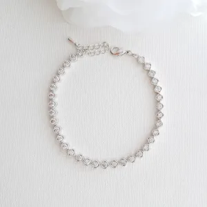 Minimal & Thin CZ Tennis Bracelet for Brides & Weddings- Lisa