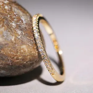 Minimalist Brilliant Zircon Encrusted Stackable Rings