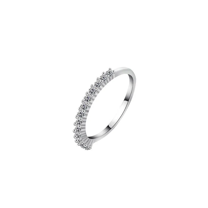 Minimalist Micro Pave AAA Cubic Zirconia Ring