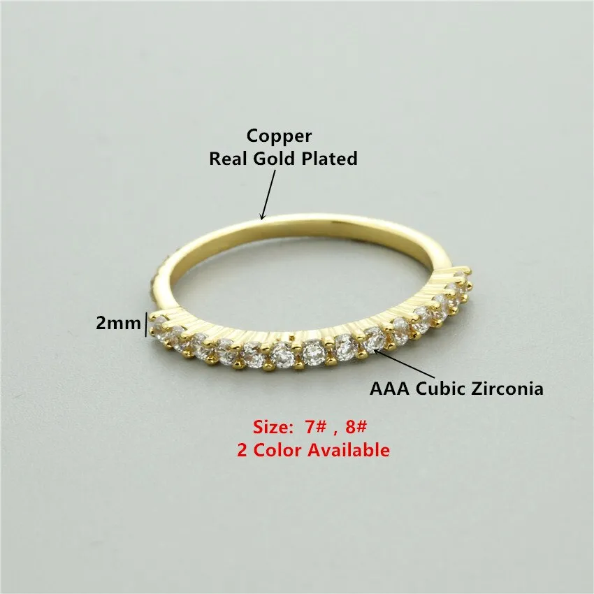 Minimalist Micro Pave AAA Cubic Zirconia Ring