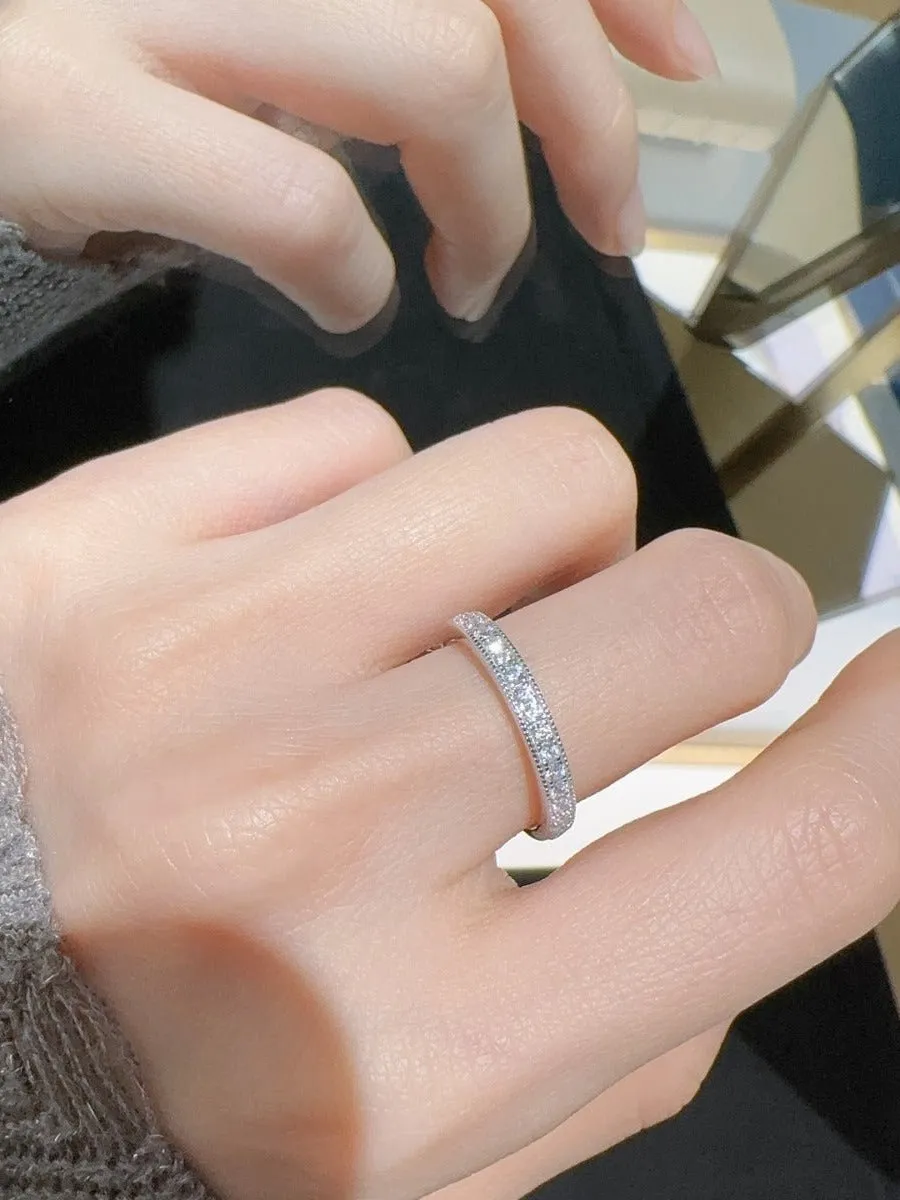 Minimalist Stacking Ring with Diamonds