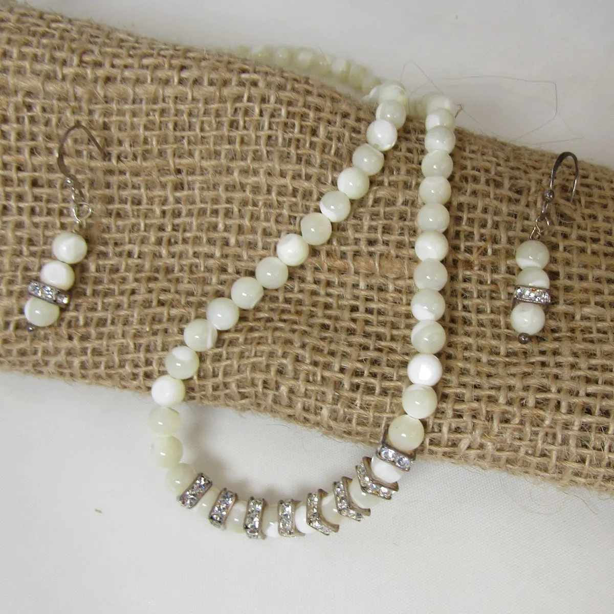 Mother of Pearl Necklace & Earrings for your Wedding Day