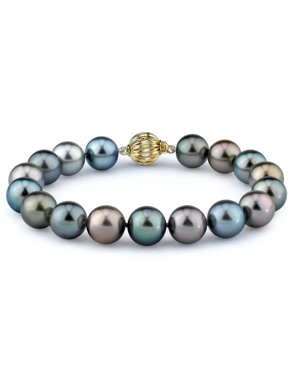 Multi-Color Tahitian Pearl Bracelet, 9.0-10.0mm - AAAA Quality