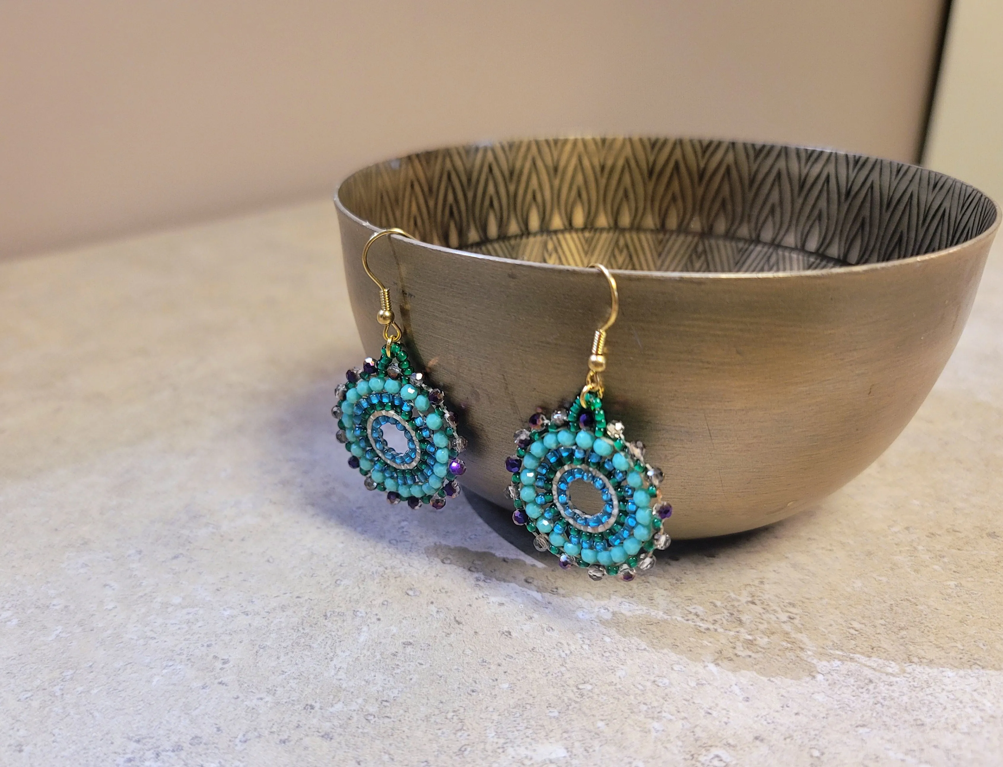 Peacock Pinwheel Earrings