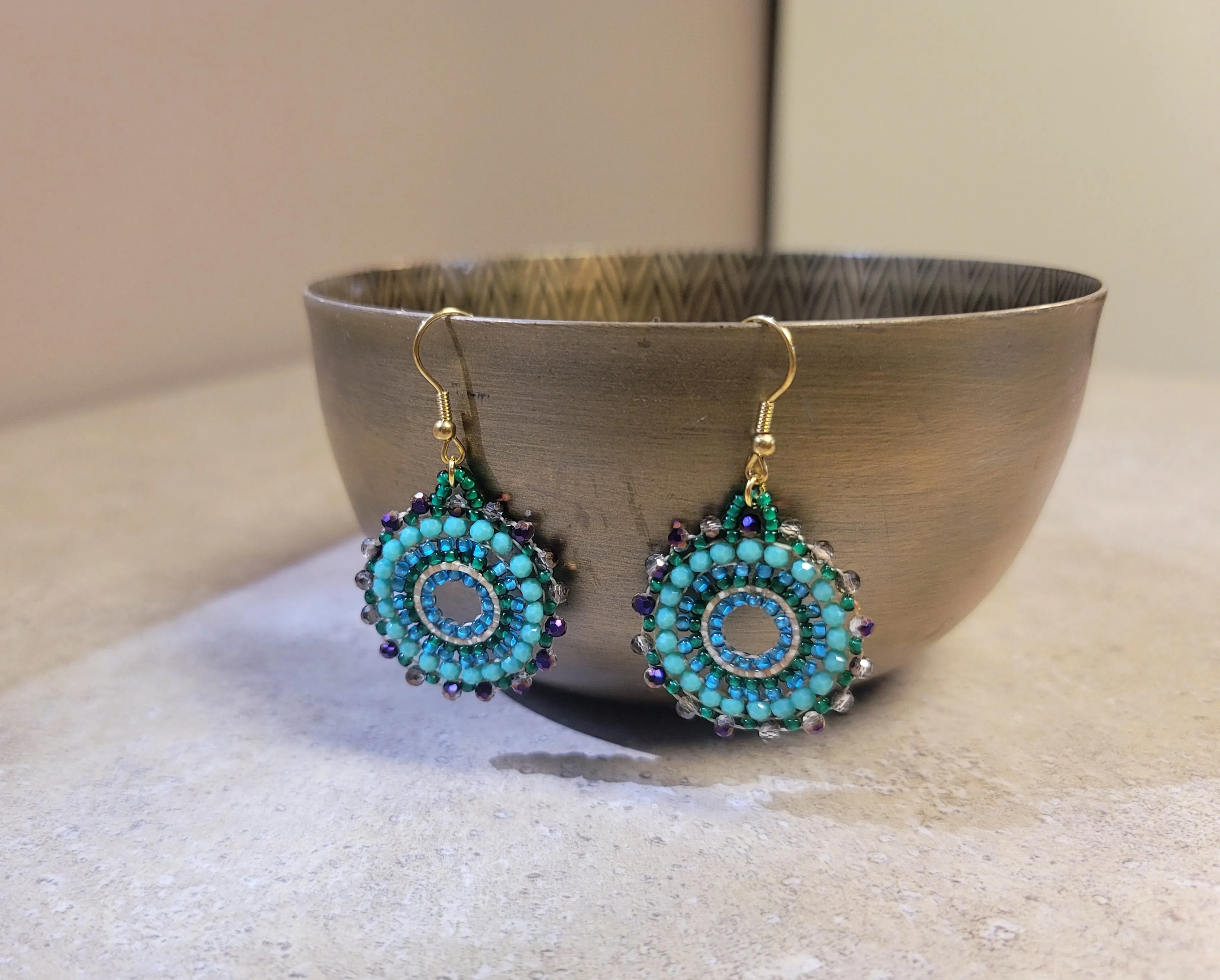 Peacock Pinwheel Earrings