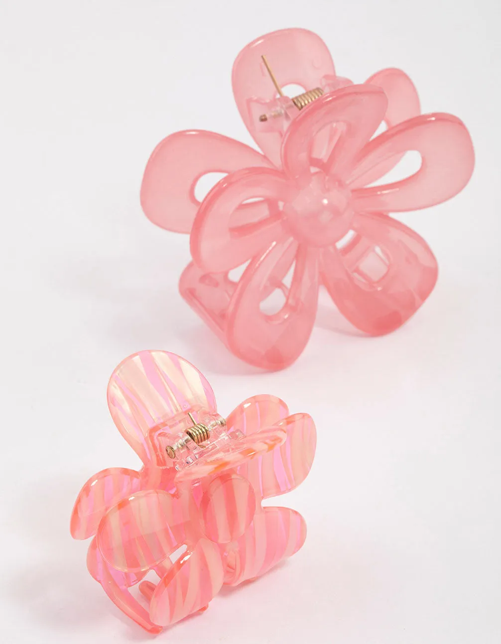 Pink Retro Flower Hair Claw Clip