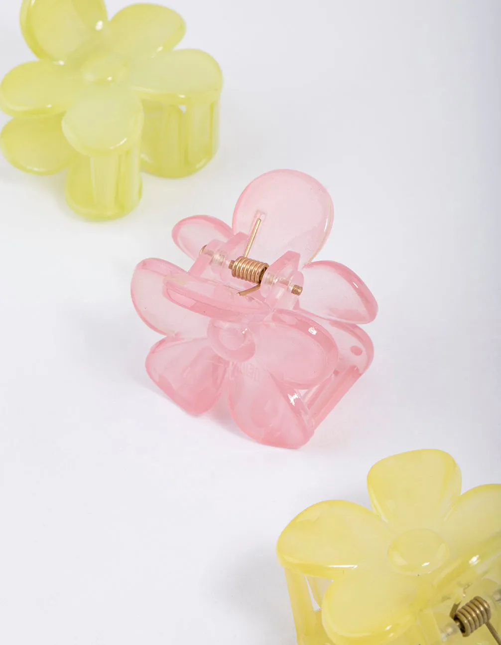 Plastic Flower Flower Claw Clip Pack