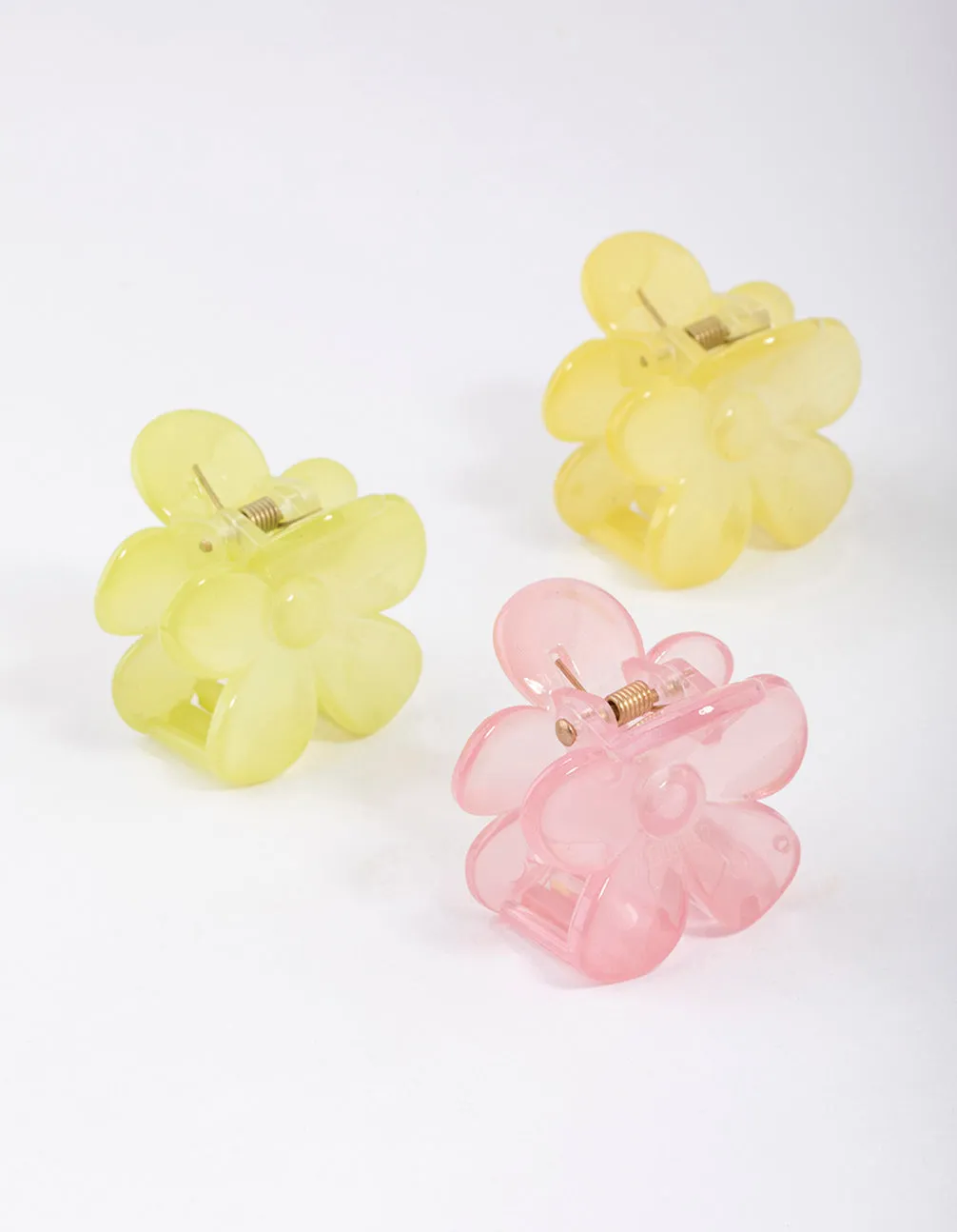 Plastic Flower Flower Claw Clip Pack