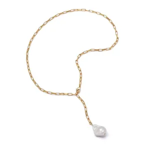 Polly Sayer Baroque Pearl Chain Necklace 18ct Gold Plate