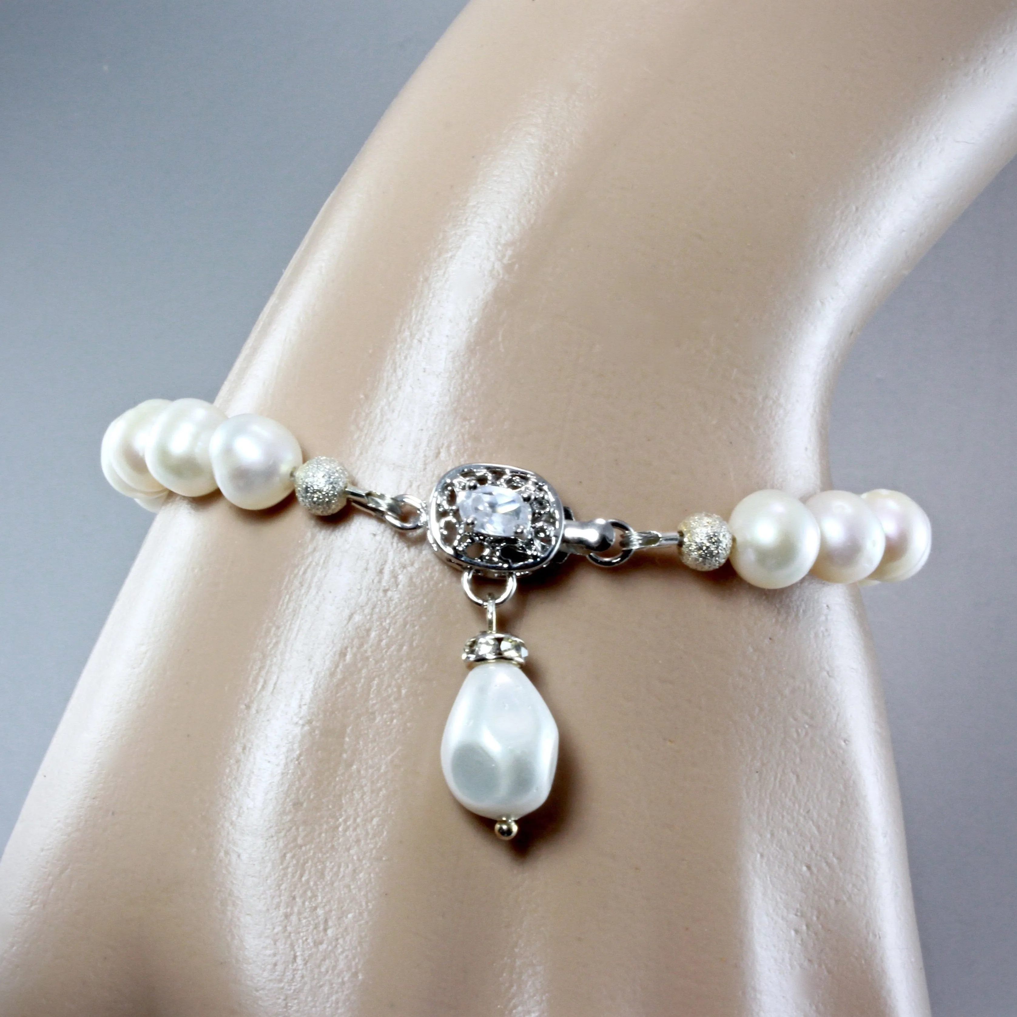 "Becky" - Freshwater Pearl Bridal 3-Piece Jewelry Set