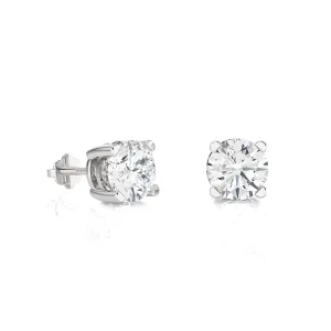 Round Lab Grown Diamond Solitaire Stud Earrings