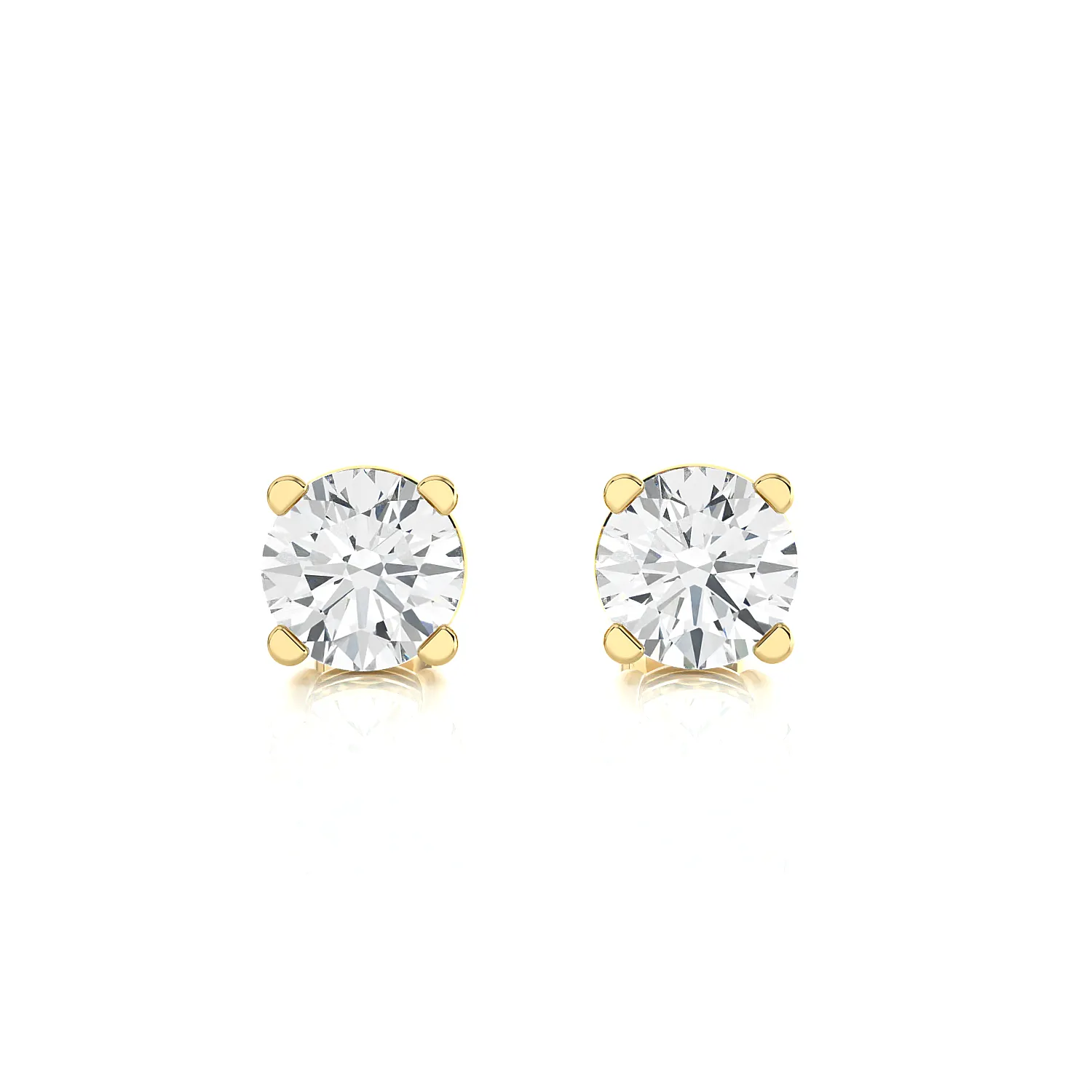 Round Lab Grown Diamond Solitaire Stud Earrings