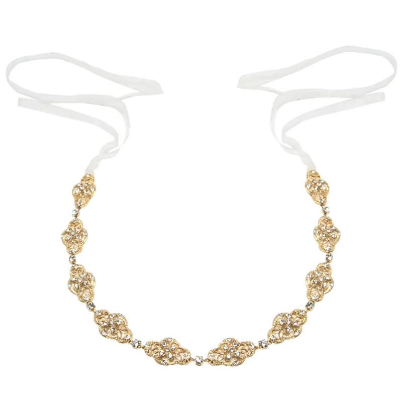 Sass B Celine Crystal Hairband / Brow Band - Available in Gold & Silver