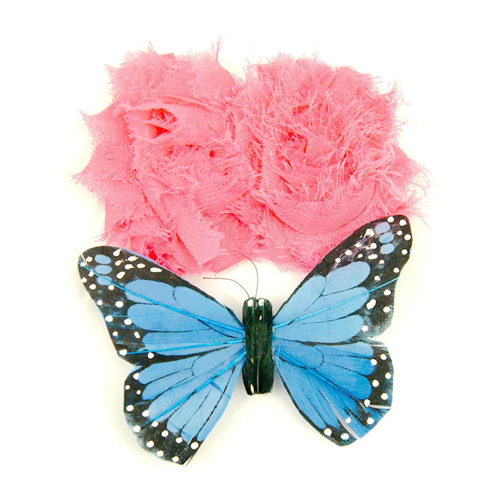 Shabby Butterflies Hair Flower